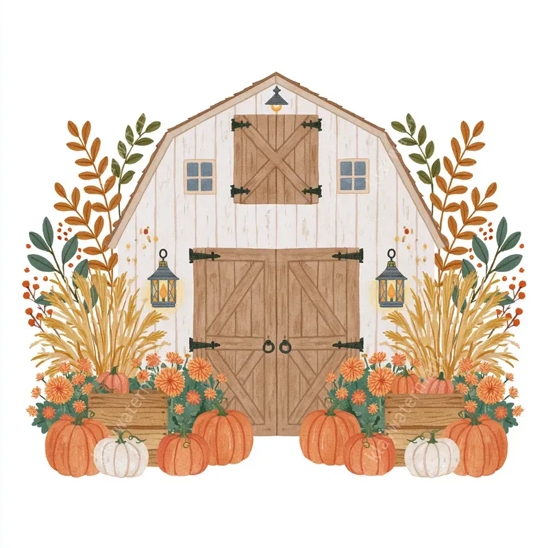 Autumn Country Watercolor Cliparts