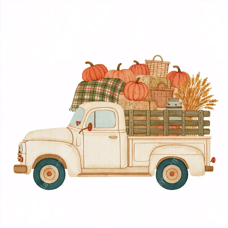 Autumn Country Watercolor Cliparts