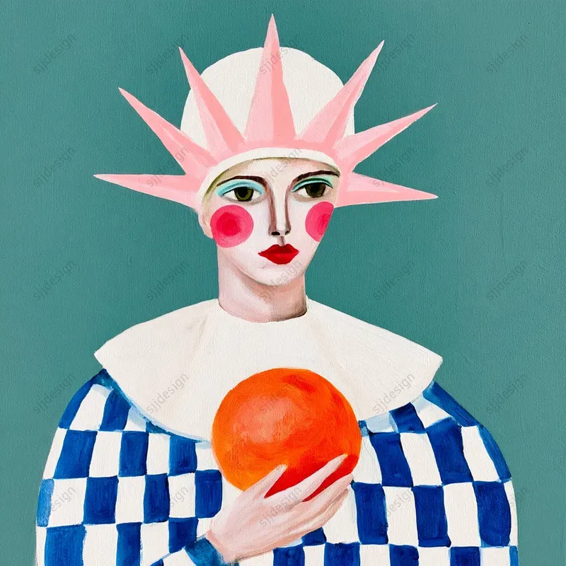 Coral Bloom Modernist Art