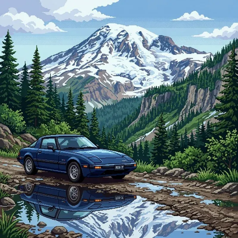 Retro 16bit Pixel Art Automotive Landscapes