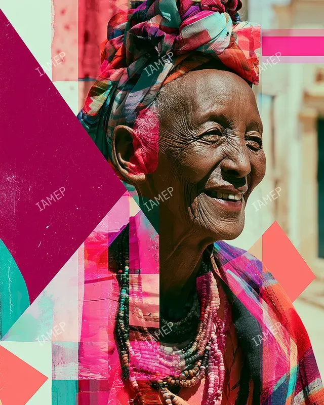 Vibrant Collage Portraits In Reds