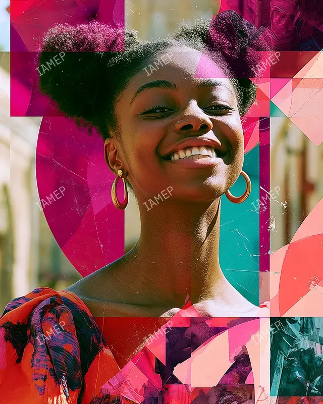 Vibrant Collage Portraits In Reds