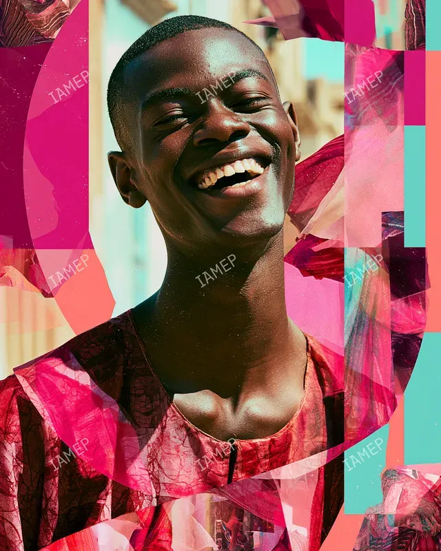 Vibrant Collage Portraits In Reds