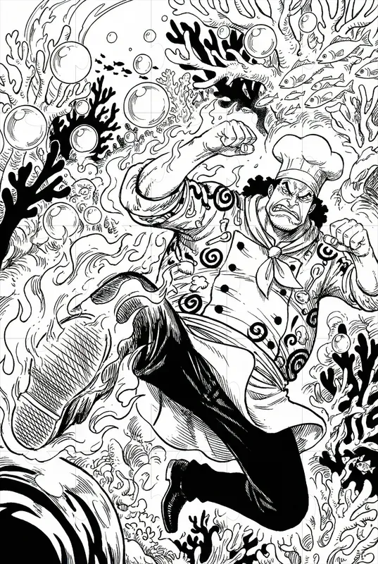 Eiichiro Oda Style One Piece Manga Art