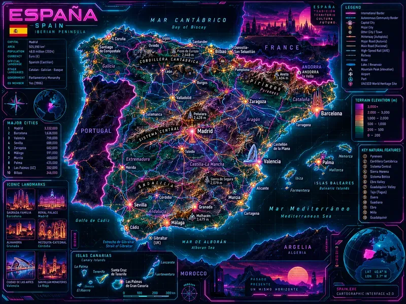 Cyberpunk Neon Maps