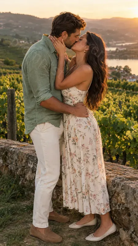 Photo Realistic Romantic Couple Kisses