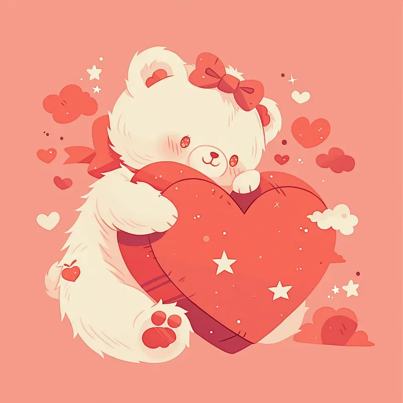 Line Art Cute Animal Heart Drawings