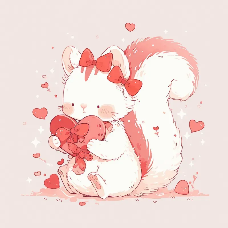 Line Art Cute Animal Heart Drawings
