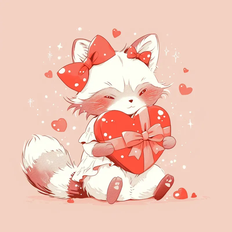 Line Art Cute Animal Heart Drawings