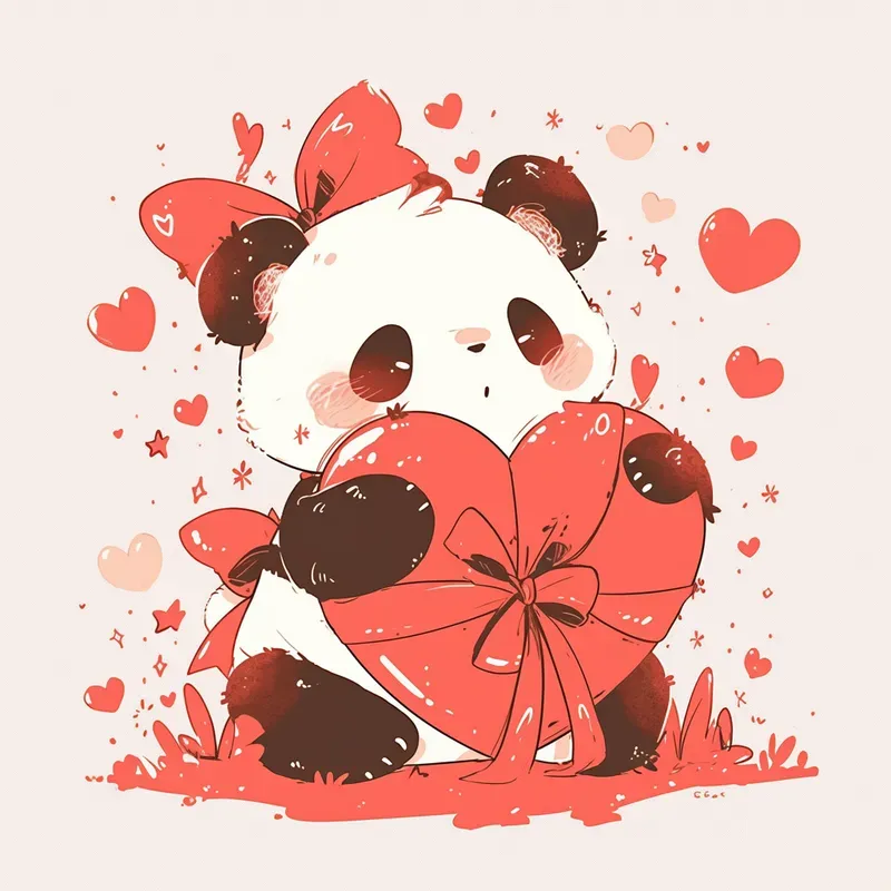 Line Art Cute Animal Heart Drawings