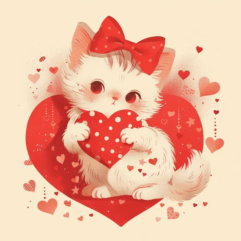 Line Art Cute Animal Heart Drawings