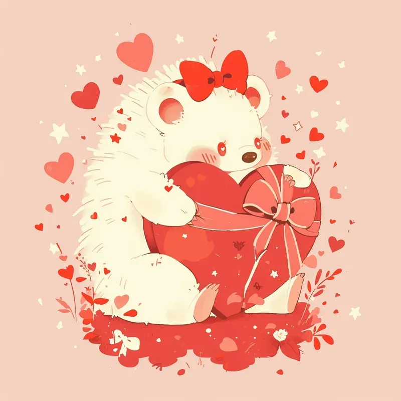 Line Art Cute Animal Heart Drawings