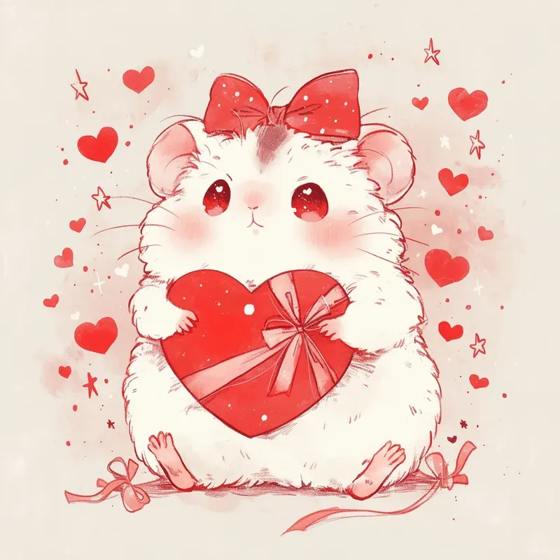 Line Art Cute Animal Heart Drawings