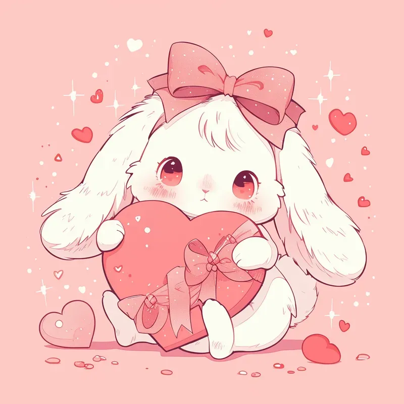 Line Art Cute Animal Heart Drawings