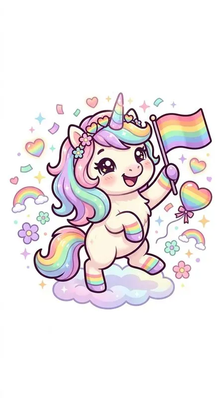 Cute Pride Month Animals Kawaii Art