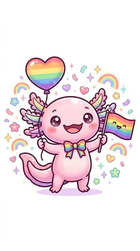 Cute Pride Month Animals Kawaii Art
