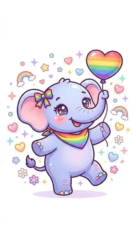 Cute Pride Month Animals Kawaii Art