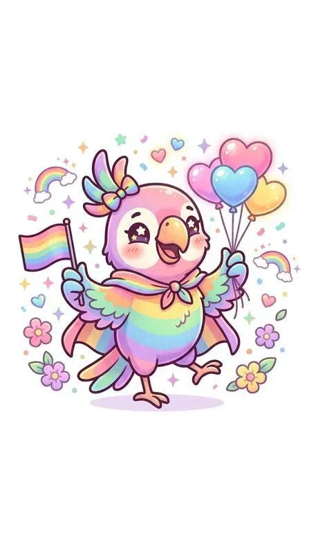 Cute Pride Month Animals Kawaii Art