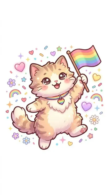 Cute Pride Month Animals Kawaii Art