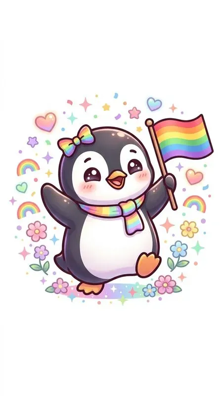 Cute Pride Month Animals Kawaii Art