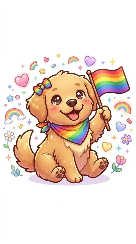 Cute Pride Month Animals Kawaii Art