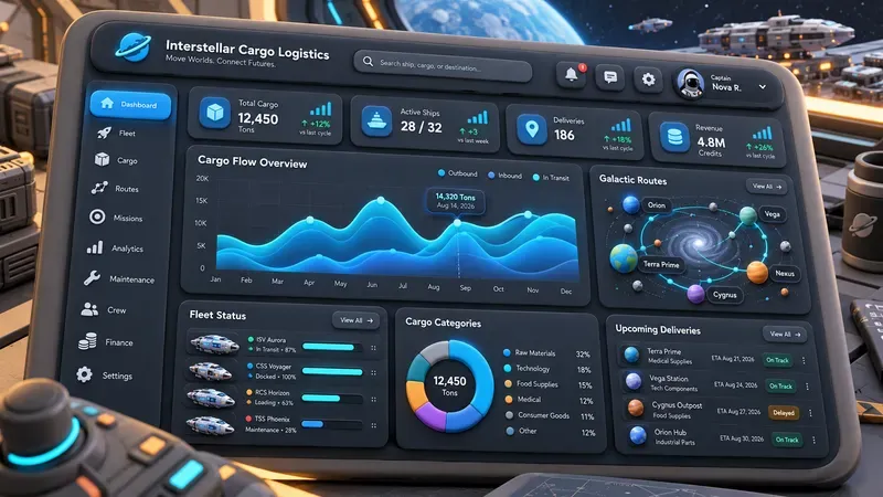 3D Dashboard UI Prototyping