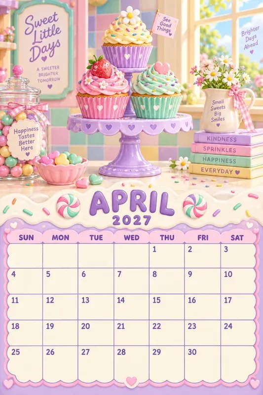 Candy Shop 2027 Calendar Pages