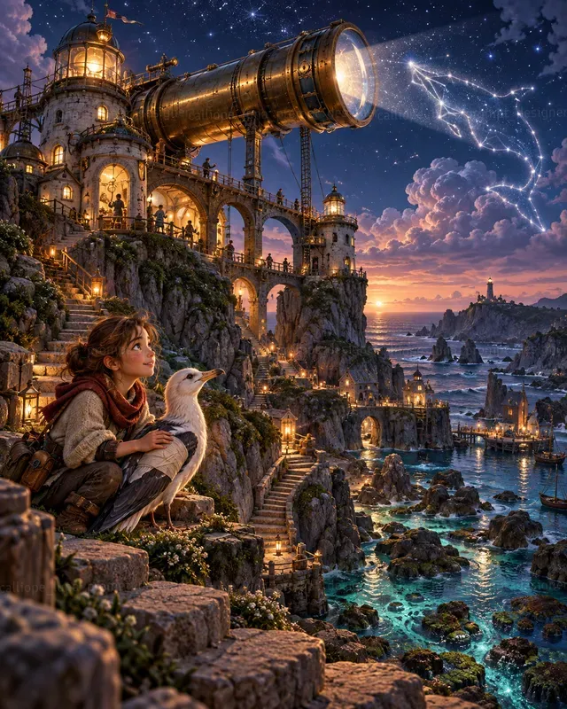 3D Storybook Giant Telescope Worlds