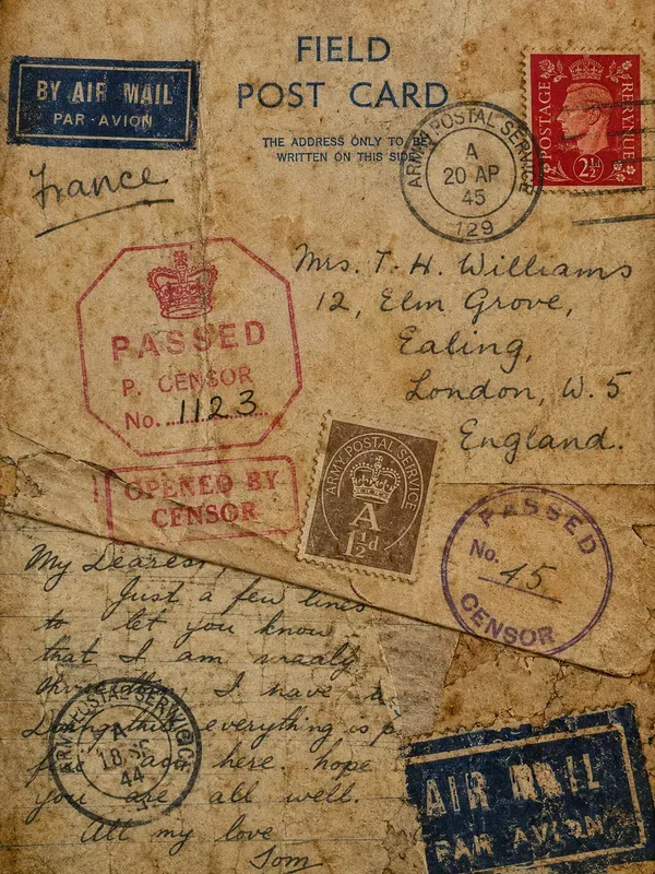 Vintage Military Postal Stamp Ephemera
