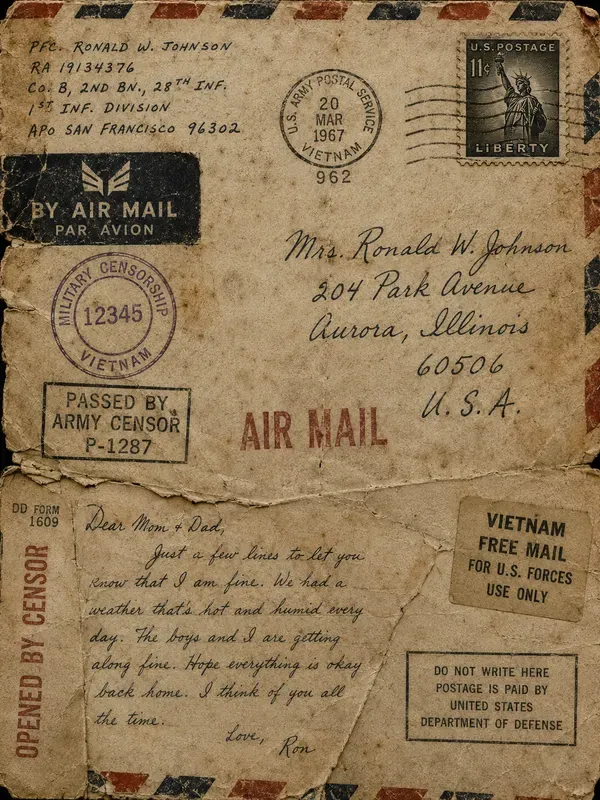 Vintage Military Postal Stamp Ephemera