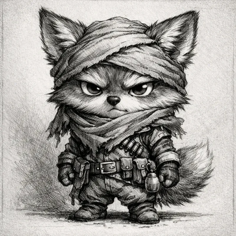 Grumpy Chibi Animal Rogue Illustrations