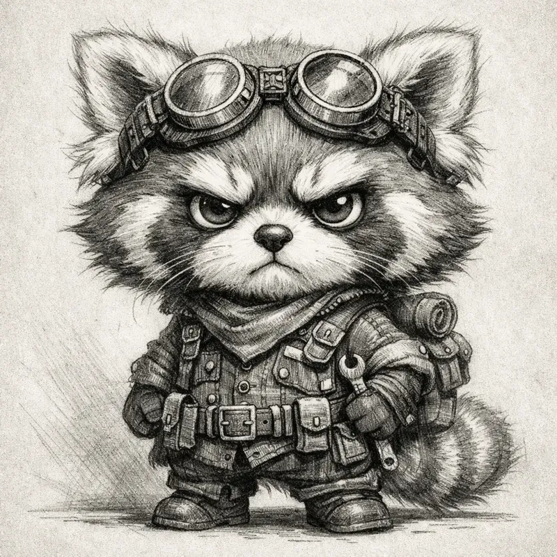 Grumpy Chibi Animal Rogue Illustrations