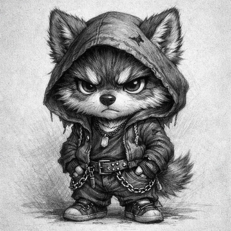 Grumpy Chibi Animal Rogue Illustrations