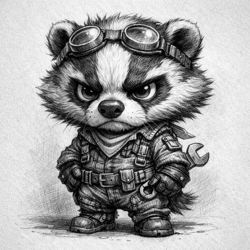 Grumpy Chibi Animal Rogue Illustrations