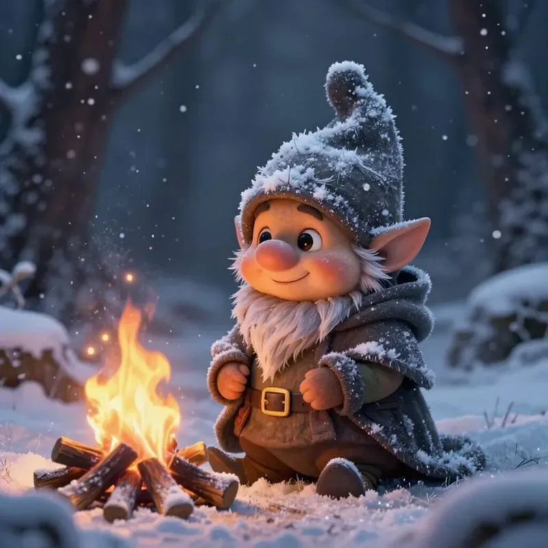 Cute Magical Creatures In Winter Forests