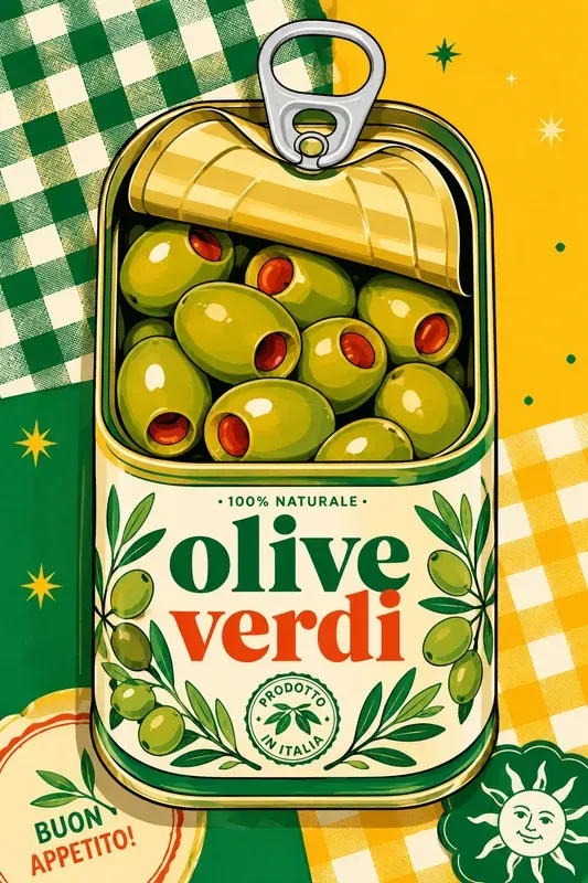 Retro Pop Art Tin Can Illustrations