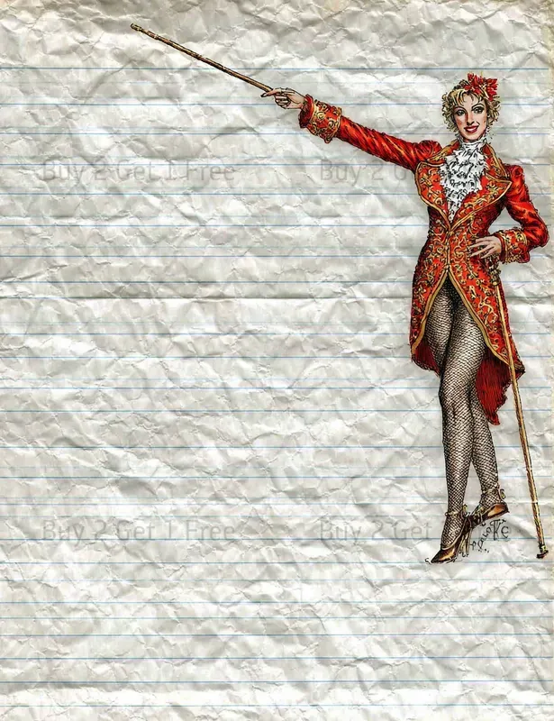 Vintage Circus Girl Plain Papers
