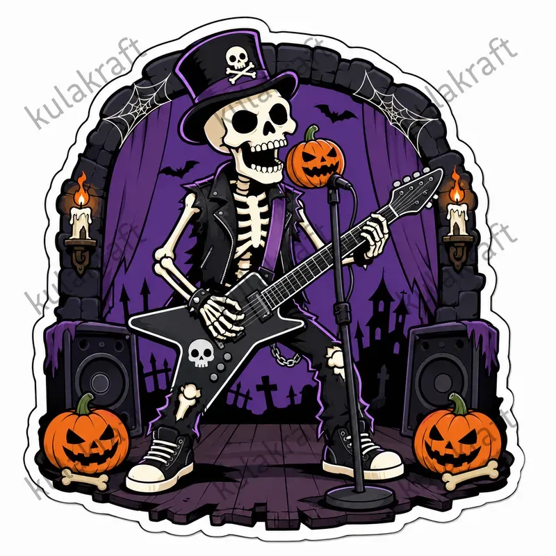 Cartoon Halloween Musician Sticker Packs