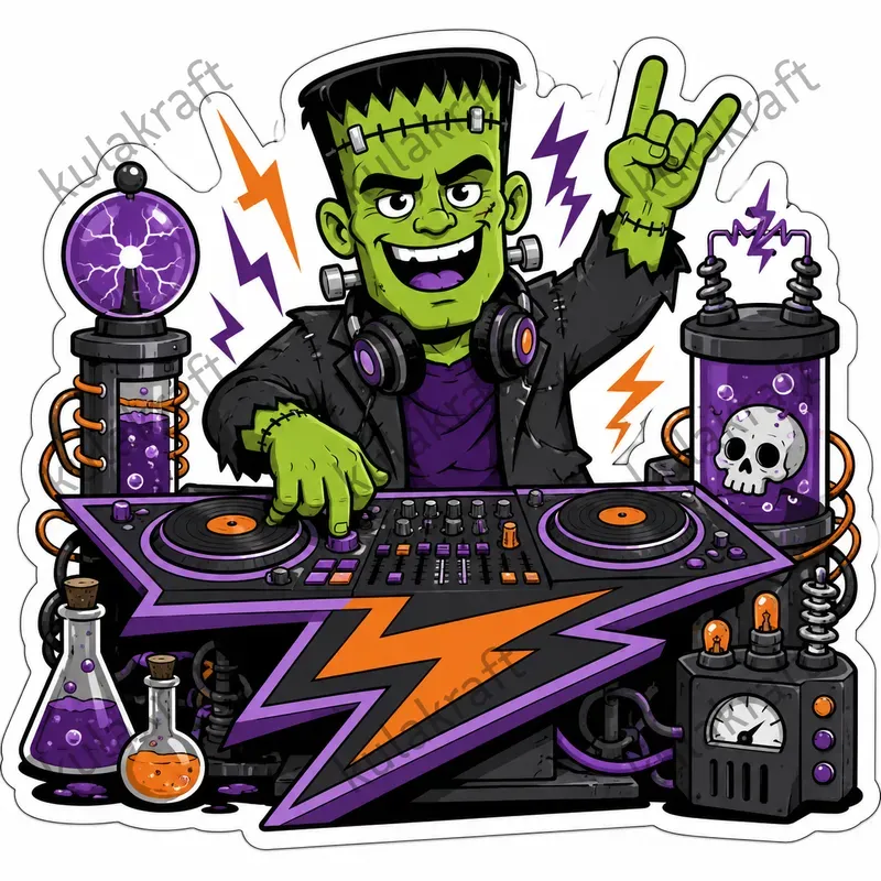 Cartoon Halloween Musician Sticker Packs