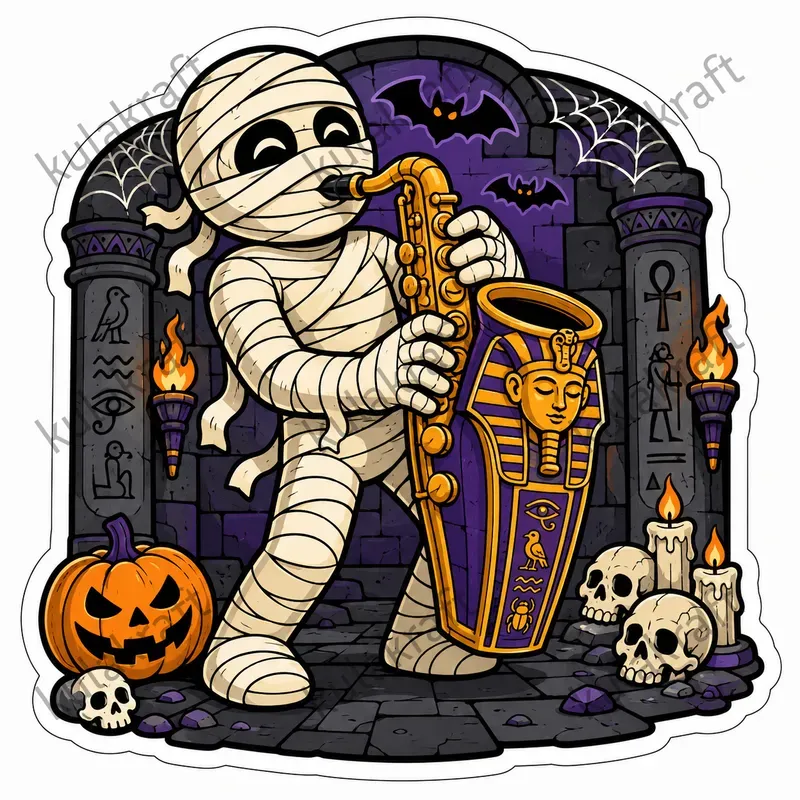 Cartoon Halloween Musician Sticker Packs