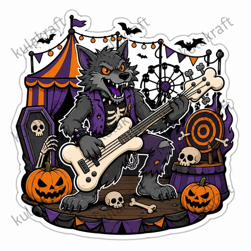 Cartoon Halloween Musician Sticker Packs