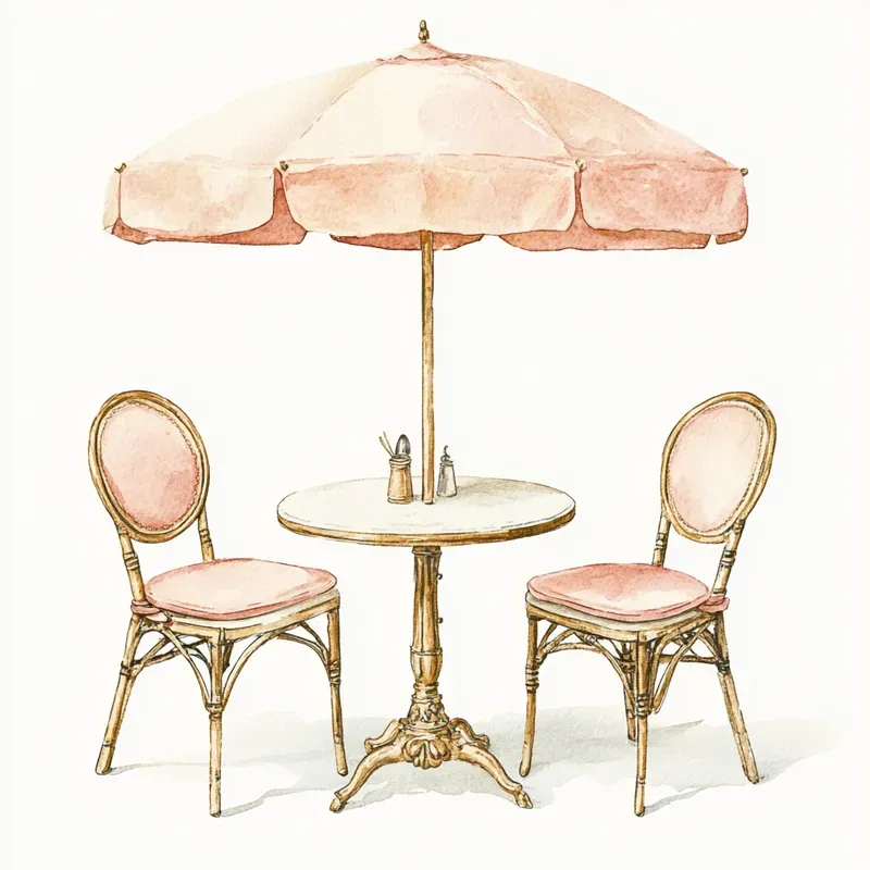 Elegant Parisian Cafe Watercolor Cliparts