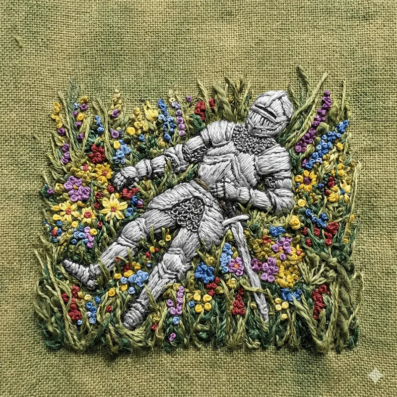 Realistic Textile Embroidery Art