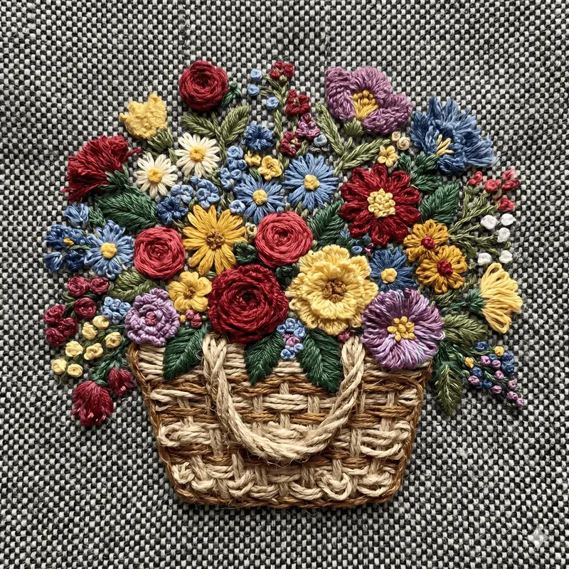 Realistic Textile Embroidery Art