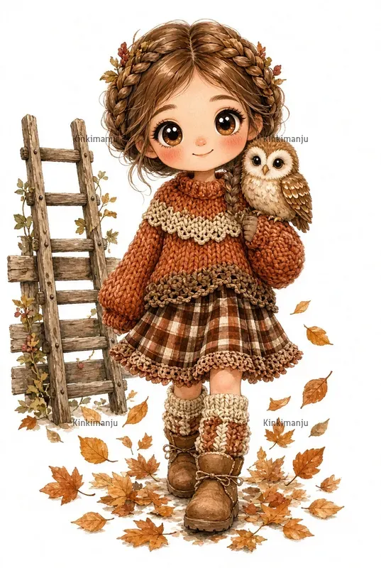 Autumn Boho Girl Clipart 100 Packs