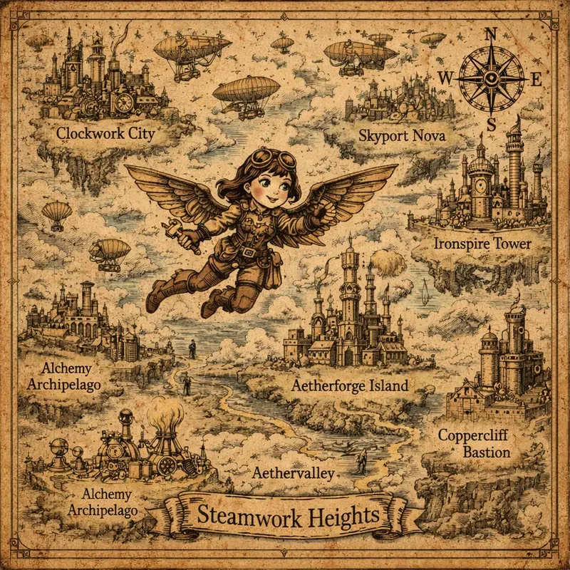 Vintage Whimsical Fantasy Map Makers