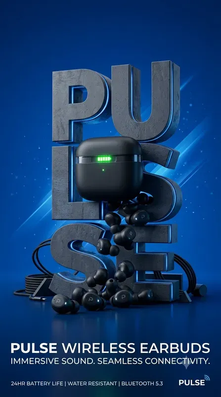 3D Text Cutout Product Posters