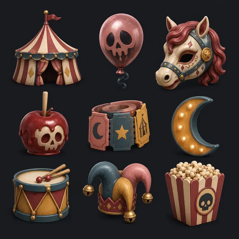 3D Halloween Clipart Icons