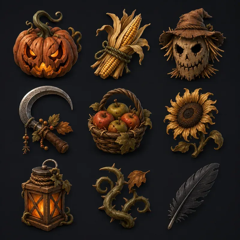 3D Halloween Clipart Icons