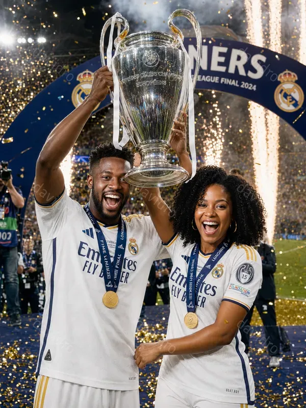 Couple Football Trophy Celebrations
